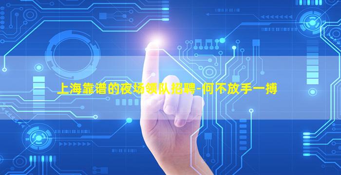 上海靠谱的夜场领队招聘-何不放手一搏
